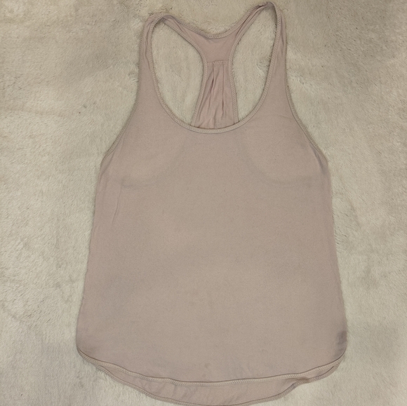 LULULEMON Athletica Sz Medium Racerback Gym Tank Blush Light Pink Scoop Neck - Picture 6 of 6